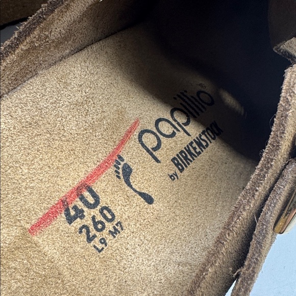 Birkenstock Papillio Fanny Ring-Buckle Suede Leather Clogs Dark Tea Brown - Picture 15 of 15